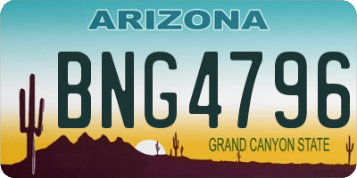 AZ license plate BNG4796