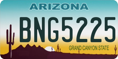 AZ license plate BNG5225