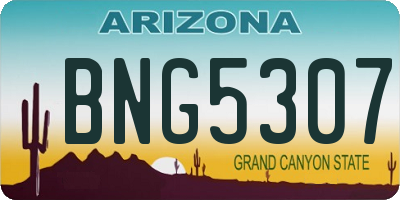 AZ license plate BNG5307