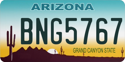 AZ license plate BNG5767