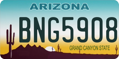 AZ license plate BNG5908