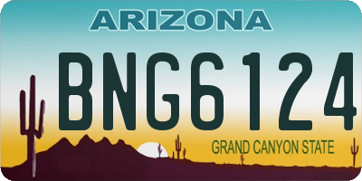 AZ license plate BNG6124