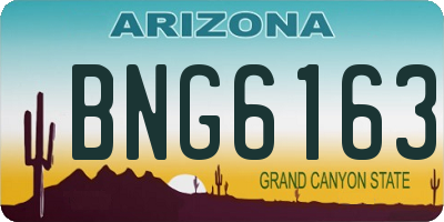 AZ license plate BNG6163