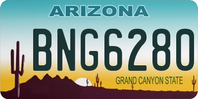 AZ license plate BNG6280