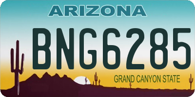 AZ license plate BNG6285