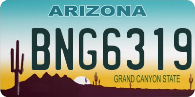 AZ license plate BNG6319