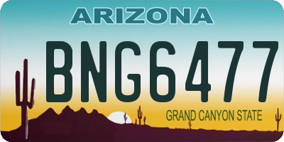 AZ license plate BNG6477