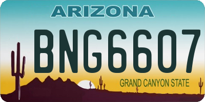 AZ license plate BNG6607