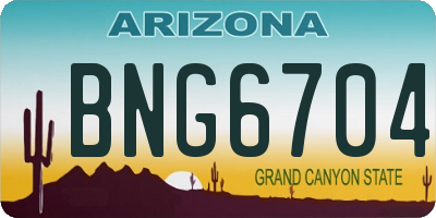 AZ license plate BNG6704