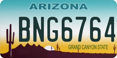 AZ license plate BNG6764