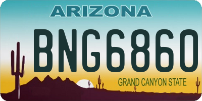 AZ license plate BNG6860