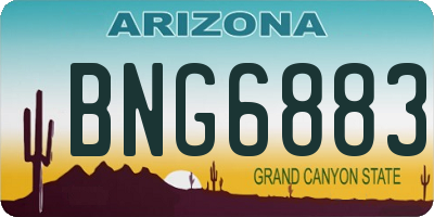 AZ license plate BNG6883