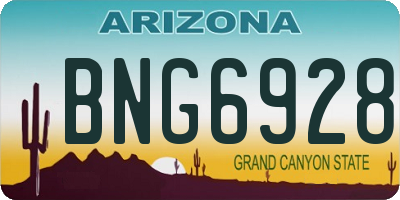 AZ license plate BNG6928