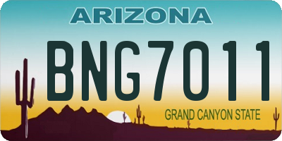 AZ license plate BNG7011