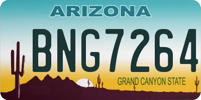 AZ license plate BNG7264