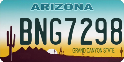 AZ license plate BNG7298