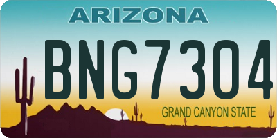 AZ license plate BNG7304