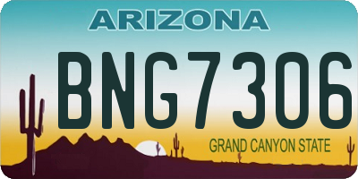 AZ license plate BNG7306