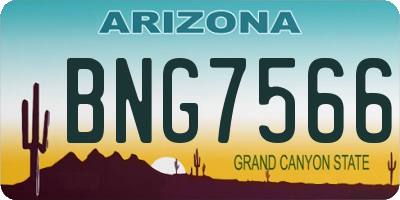 AZ license plate BNG7566
