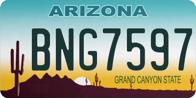 AZ license plate BNG7597