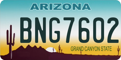 AZ license plate BNG7602