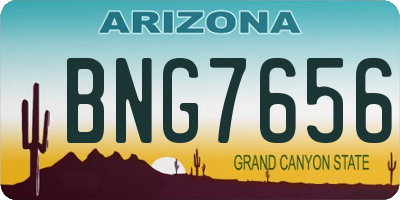 AZ license plate BNG7656