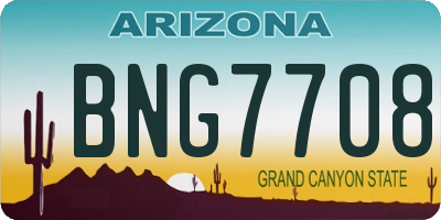 AZ license plate BNG7708