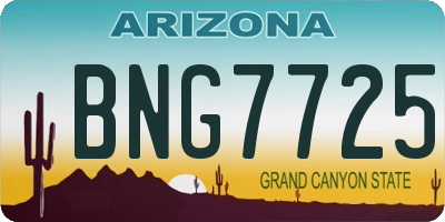 AZ license plate BNG7725