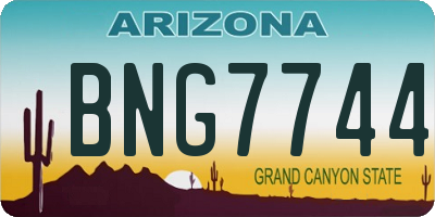 AZ license plate BNG7744