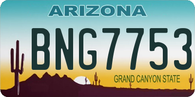 AZ license plate BNG7753