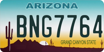 AZ license plate BNG7764