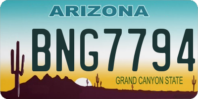 AZ license plate BNG7794