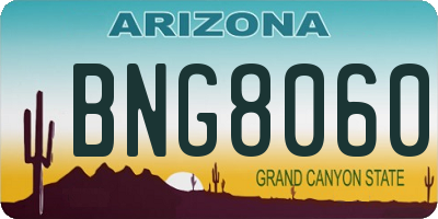 AZ license plate BNG8060