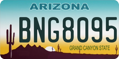 AZ license plate BNG8095