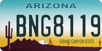 AZ license plate BNG8119