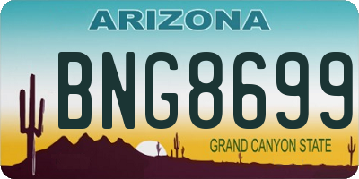 AZ license plate BNG8699