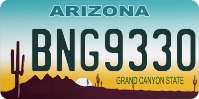 AZ license plate BNG9330