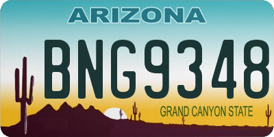 AZ license plate BNG9348