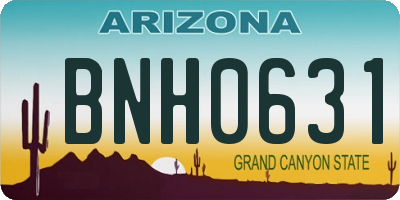 AZ license plate BNH0631
