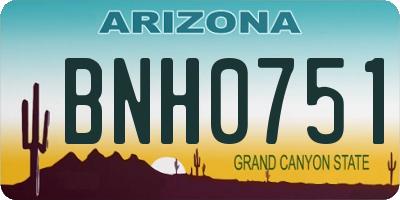 AZ license plate BNH0751