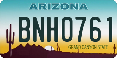 AZ license plate BNH0761