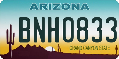 AZ license plate BNH0833