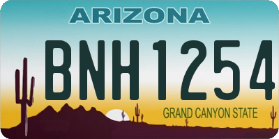 AZ license plate BNH1254