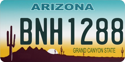 AZ license plate BNH1288