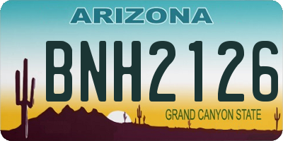 AZ license plate BNH2126