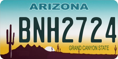 AZ license plate BNH2724