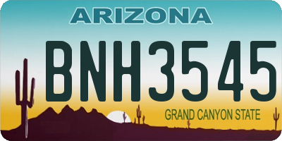 AZ license plate BNH3545