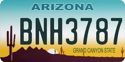 AZ license plate BNH3787