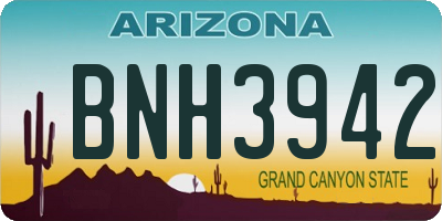 AZ license plate BNH3942