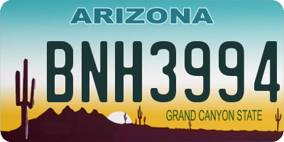AZ license plate BNH3994